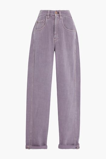 BRUNELLO CUCINELLI Bead-embellished high-rise straight-leg jeans