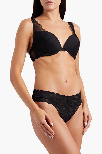 LA PERLA Amanda stretch-jersey and Chantilly lace underwired push-up bra