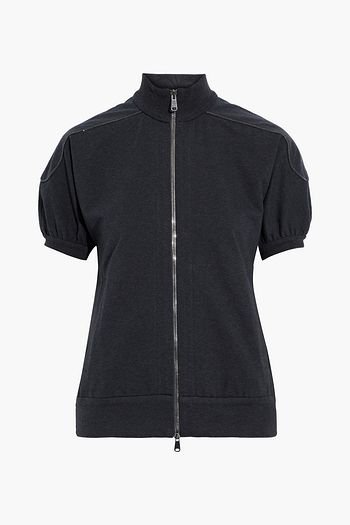 BRUNELLO CUCINELLI Bead-embellished stretch-cotton jersey sweatshirt