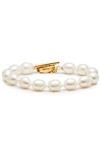 KATE SPADE NEW YORK Goldfarbenes Armband mit Kristallen und Perlen