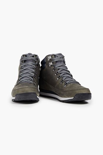 THE NORTH FACE Leather-trimmed jersey and waxed-suede hiking boots