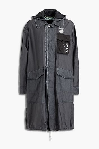 OFF-WHITE™ Logo-appliquéd printed cotton-blend shell hooded jacket