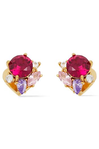 KATE SPADE NEW YORK Goldfarbene Ohrringe mit Kristallen