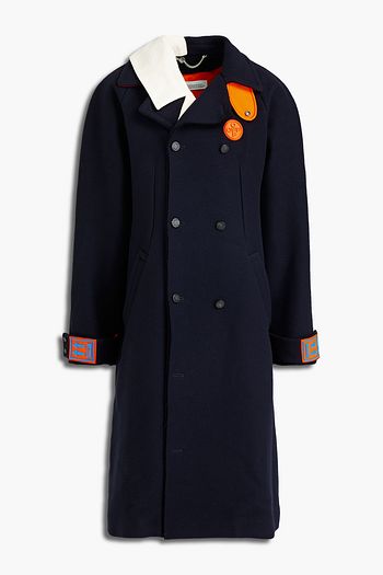 OFF-WHITE™ Logo-appliquéd brushed wool-blend felt coat