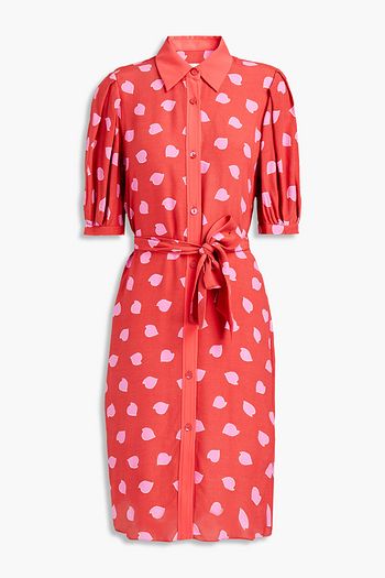 DIANE VON FURSTENBERG Amanda gathered printed crepe shirt dress