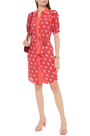 DIANE VON FURSTENBERG Amanda gathered printed crepe shirt dress