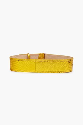 VERONICA BEARD Corin metallic snake-effect leather belt