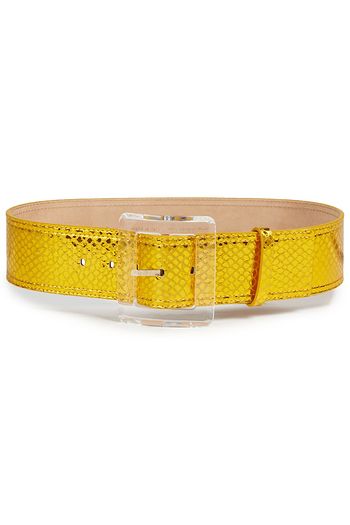 VERONICA BEARD Corin metallic snake-effect leather belt