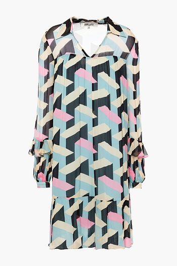 DIANE VON FURSTENBERG Heidi gathered printed crepon dress