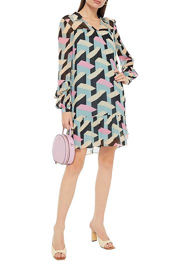 DIANE VON FURSTENBERG Heidi gathered printed crepon dress