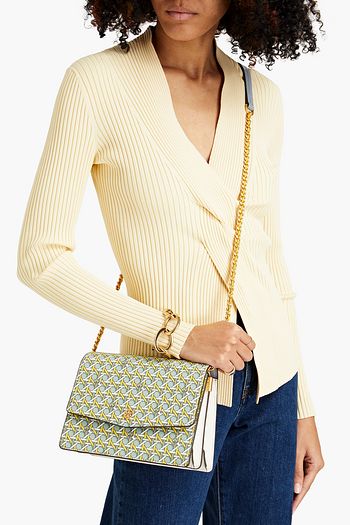 TORY BURCH Robinson printed textured-leather shoulder bag