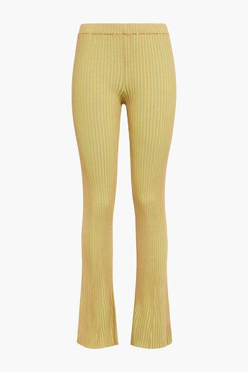 DION LEE Ribbed-knit flared pants
