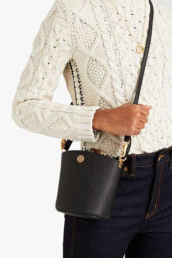 TORY BURCH Textured-leather bucket bag