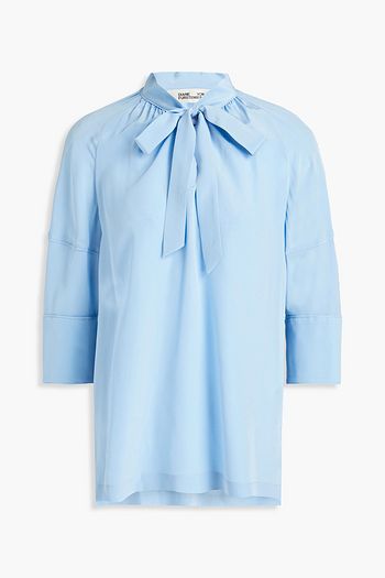 DIANE VON FURSTENBERG Lynn gathered silk crepe de chine blouse