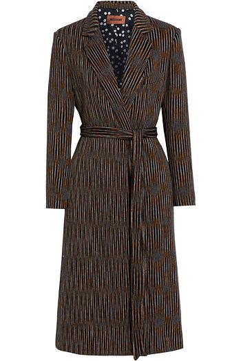 MISSONI Belted crochet-knit cotton-blend coat