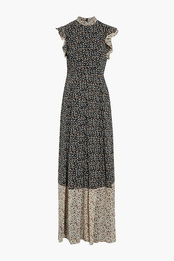 MIKAEL AGHAL Ruffled floral-print georgette gown