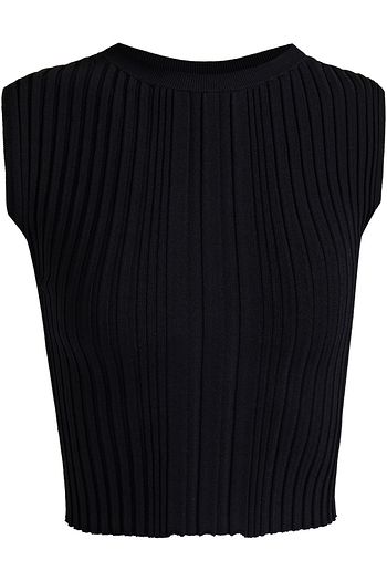 DION LEE Cropped ribbed-knit top
