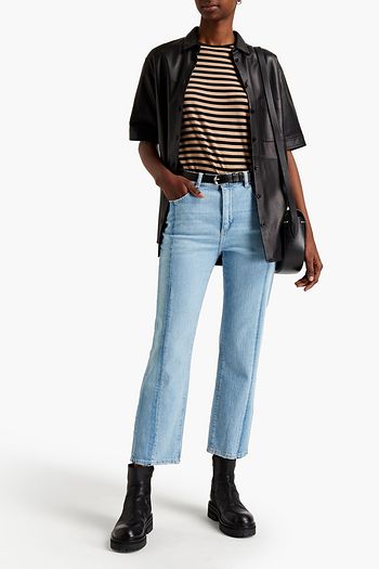 DL1961 Patti cropped distressed high-rise straight-leg jeans