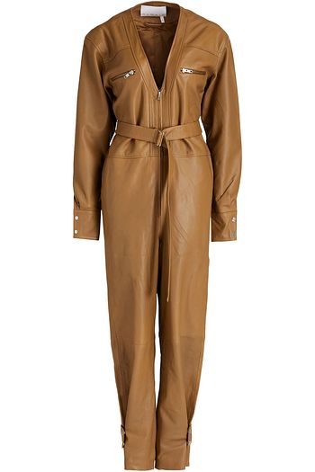 REMAIN BIRGER CHRISTENSEN Suzanne belted leather jumpsuit