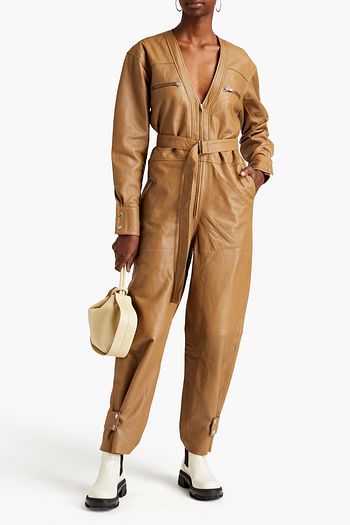 REMAIN BIRGER CHRISTENSEN Suzanne belted leather jumpsuit