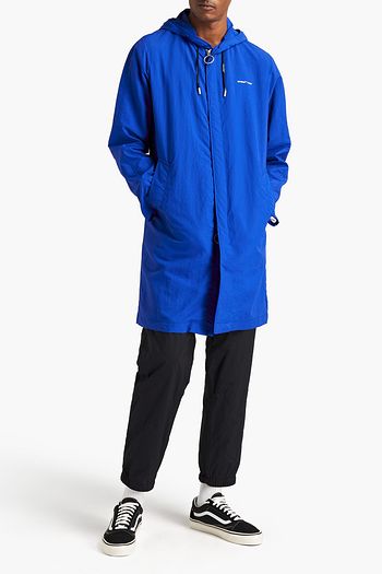 OFF-WHITE™ Printed crinkled shell hooded raincoat