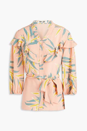 DIANE VON FURSTENBERG Jana bedruckte Bluse aus Crêpe de Chine aus Seide mit Gürtel