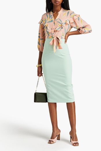 DIANE VON FURSTENBERG Jana bedruckte Bluse aus Crêpe de Chine aus Seide mit Gürtel