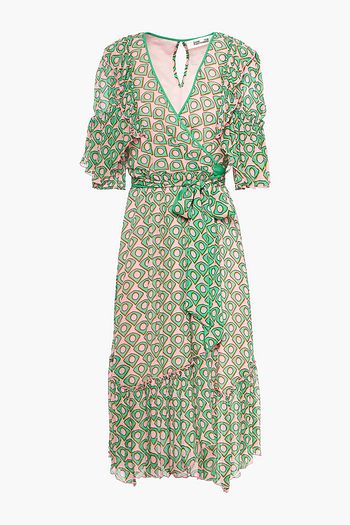 DIANE VON FURSTENBERG Luz printed chiffon midi wrap dress