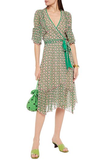 DIANE VON FURSTENBERG Luz printed chiffon midi wrap dress