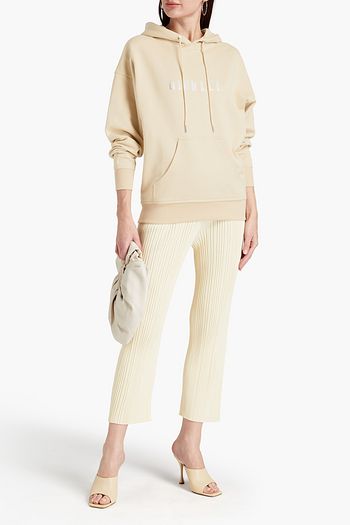 DION LEE Oversized crystal-embellished French cotton-terry hoodie