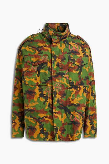 OFF-WHITE™ Printed cotton hooded field jacket