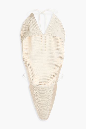 DION LEE Crochet-knit halterneck bodysuit