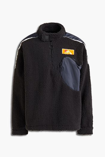 OFF-WHITE™ Logo-appliquéd shell-paneled faux shearling sweatshirt