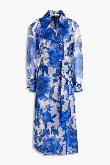DIANE VON FURSTENBERG Eda floral-print silk-organza trench coat