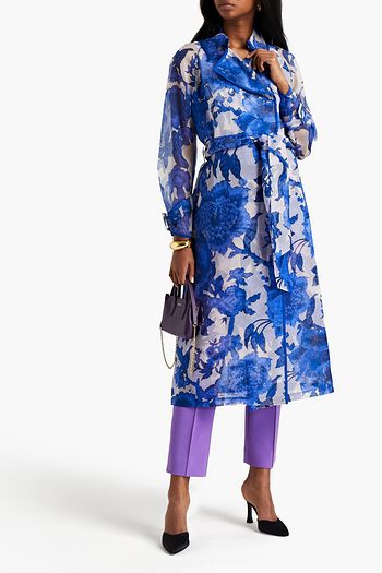 DIANE VON FURSTENBERG Eda floral-print silk-organza trench coat