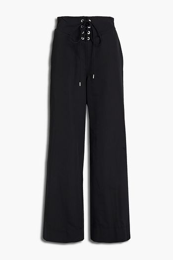 DION LEE Lace-up cotton-blend wide-leg pants