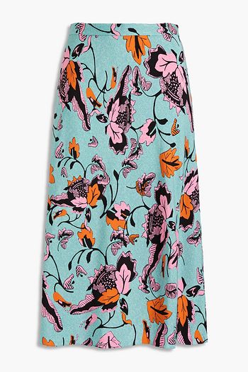 DIANE VON FURSTENBERG Beverly floral-print cady skirt