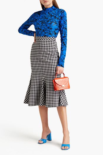 DIANE VON FURSTENBERG Remy floral-print mesh turtleneck top