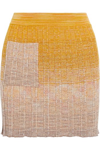 MISSONI Dégradé metallic crochet-knit wool-blend mini skirt