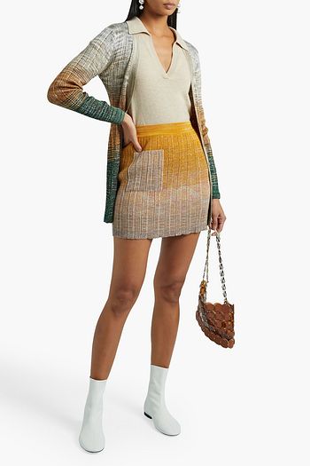 MISSONI Dégradé metallic crochet-knit wool-blend mini skirt