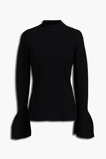 DIANE VON FURSTENBERG Fluted stretch-knit sweater