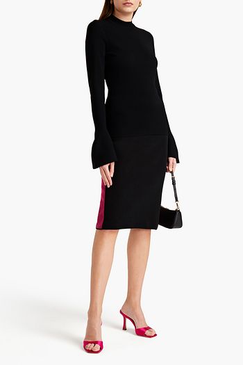 DIANE VON FURSTENBERG Fluted stretch-knit sweater
