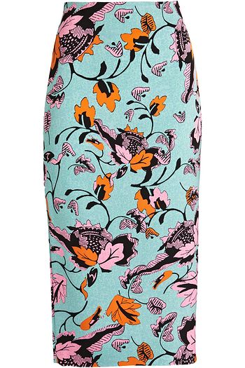 DIANE VON FURSTENBERG Kara floral-print stretch-ponte midi skirt