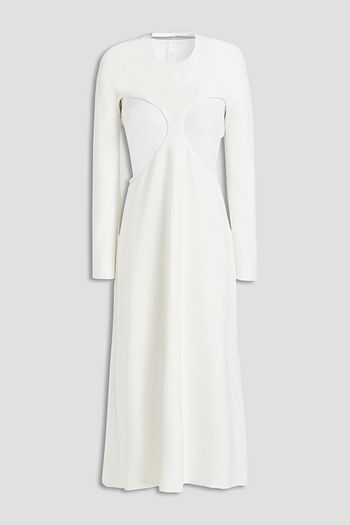 DION LEE Layered stretch-cotton jersey and cady midi dress