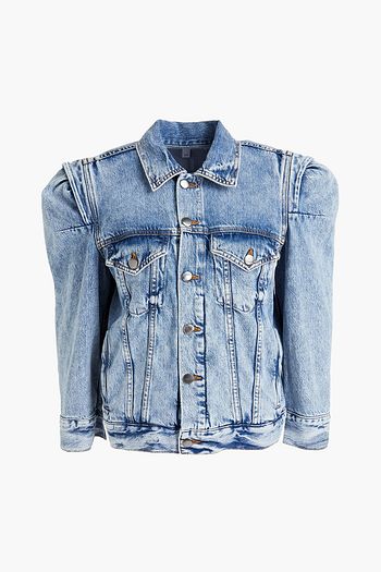 FRAME Rosette faded denim jacket