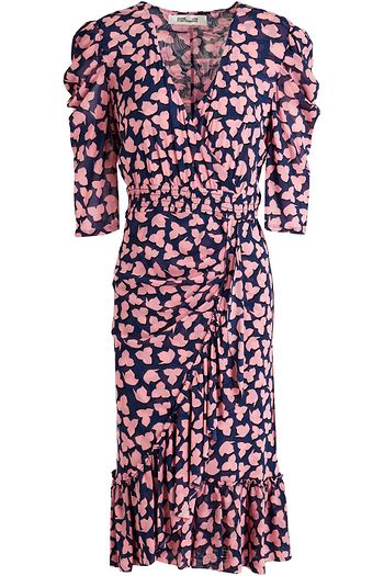 DIANE VON FURSTENBERG Eldoris ruffled printed stretch-mesh midi dress