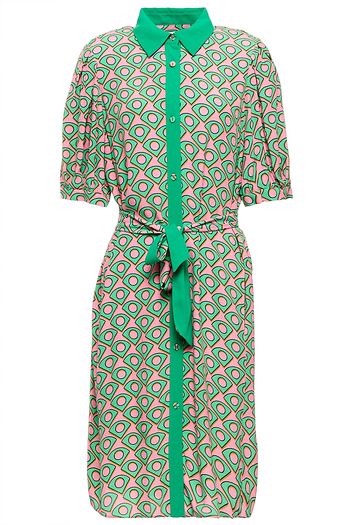DIANE VON FURSTENBERG Amanda Fun Club bedrucktes Hemdkleid aus Crêpe mit Gürtel