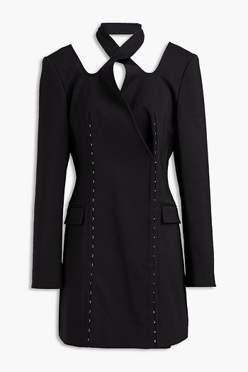 DION LEE Cutout cotton-blend sateen mini dress