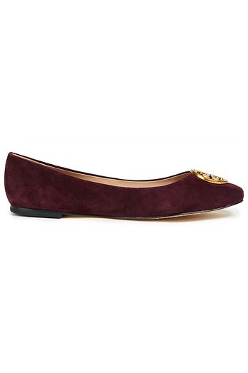 TORY BURCH Chelsea logo-appliquéd suede ballet flats