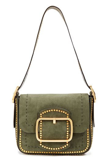 TORY BURCH Sawyer small embellished suede shoulder bag